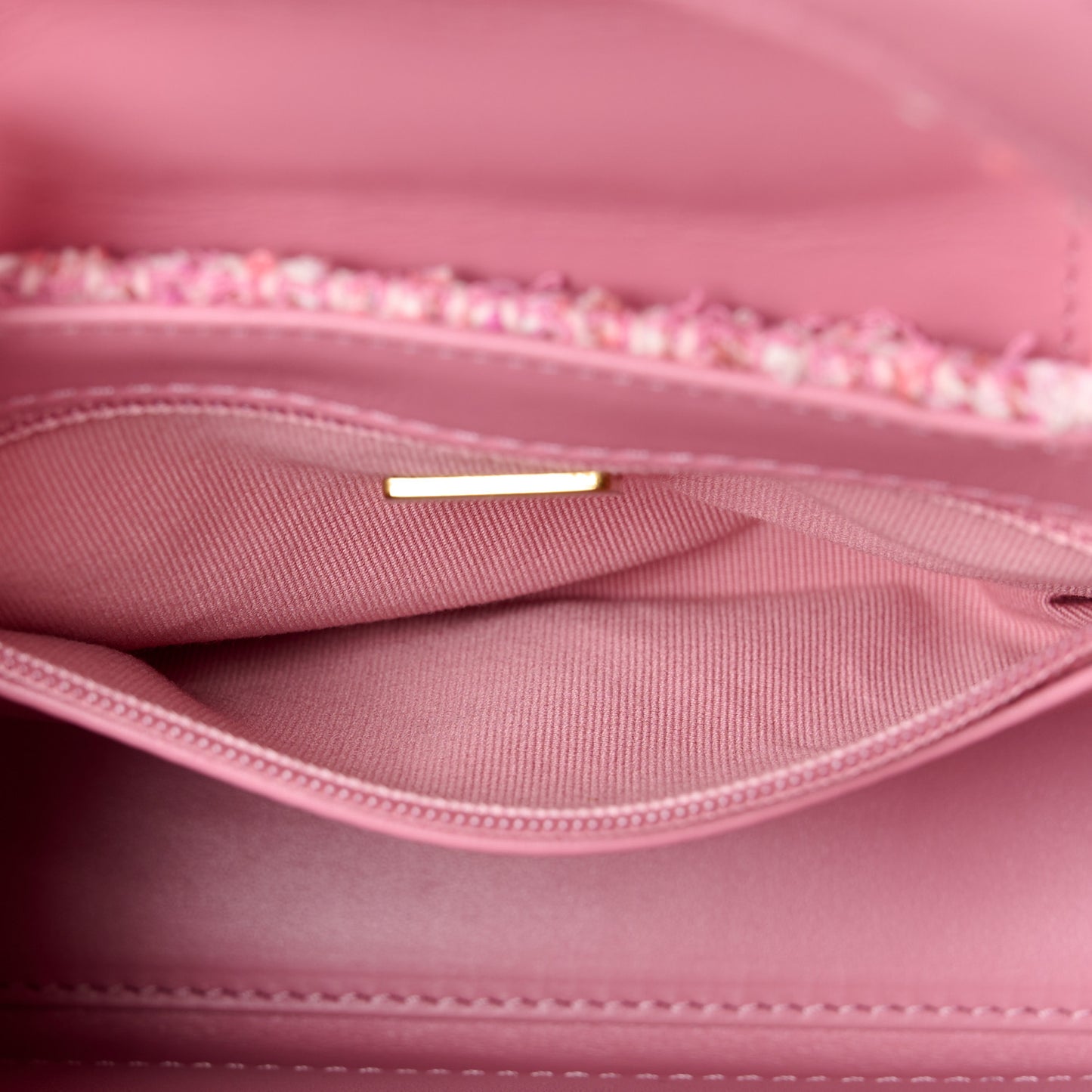 Tweed Quilted Nano Kelly Shopper Pink