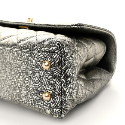 Chanel Metallic Caviar Quilted Mini Coco Handle Flap Silver 10 of 10