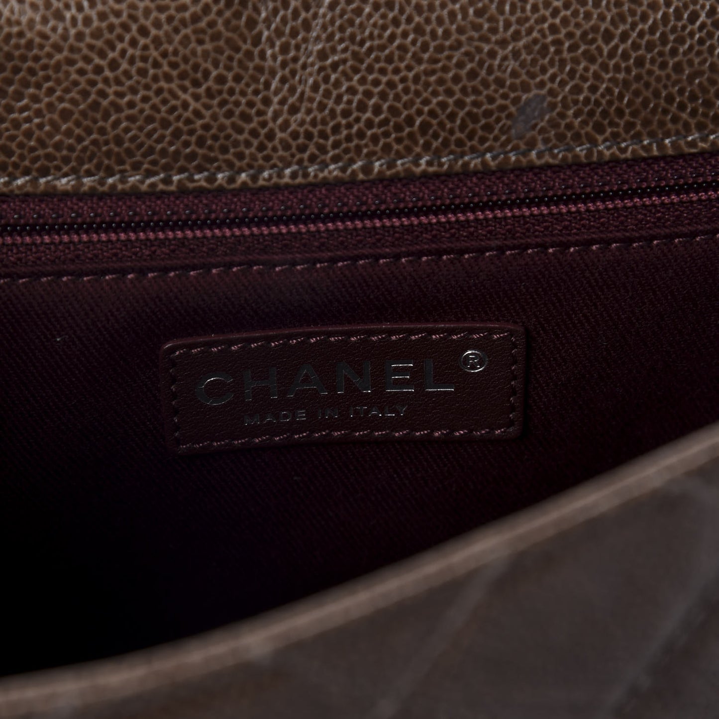 Crumpled Grained Calfskin Medium CC Crave Flap Brown