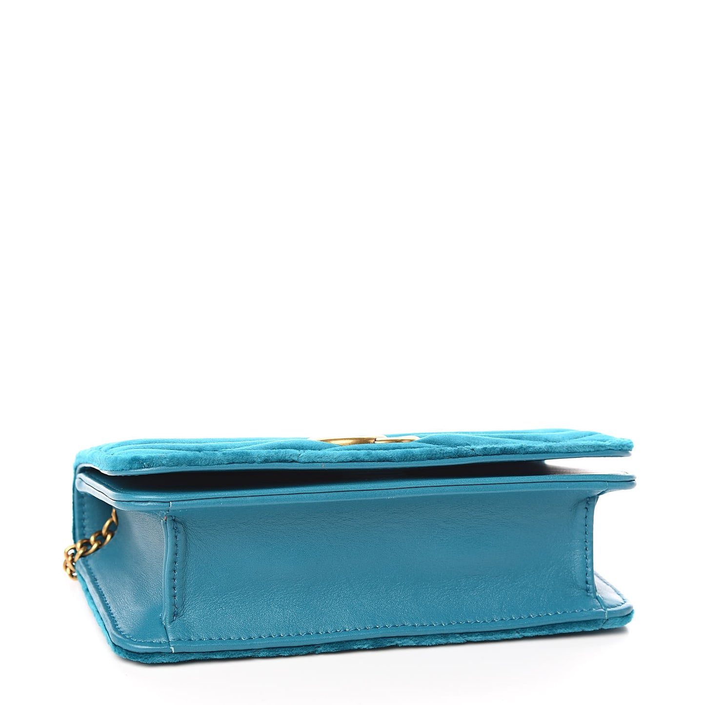 Velvet Matelasse GG Marmont Mini Bag Pavone Cyan