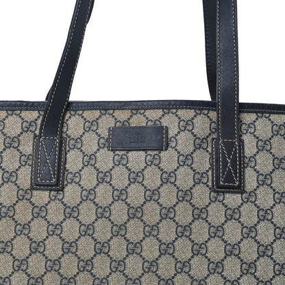 Gucci GG Supreme Monogram Medium Zippered Shopping Tote Navy 8 of 10