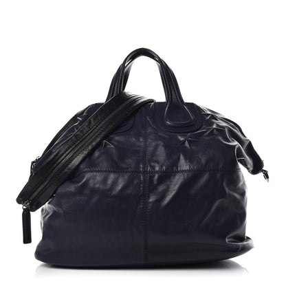 Givenchy Calfskin Star Embossed Studded Large Nightingale Navy 1 of 9