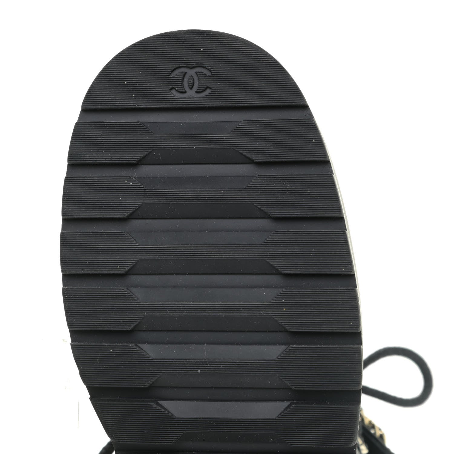Chanel Shiny Calfskin Quilted Lace Up Combat Boots 37 Black 8 of 12