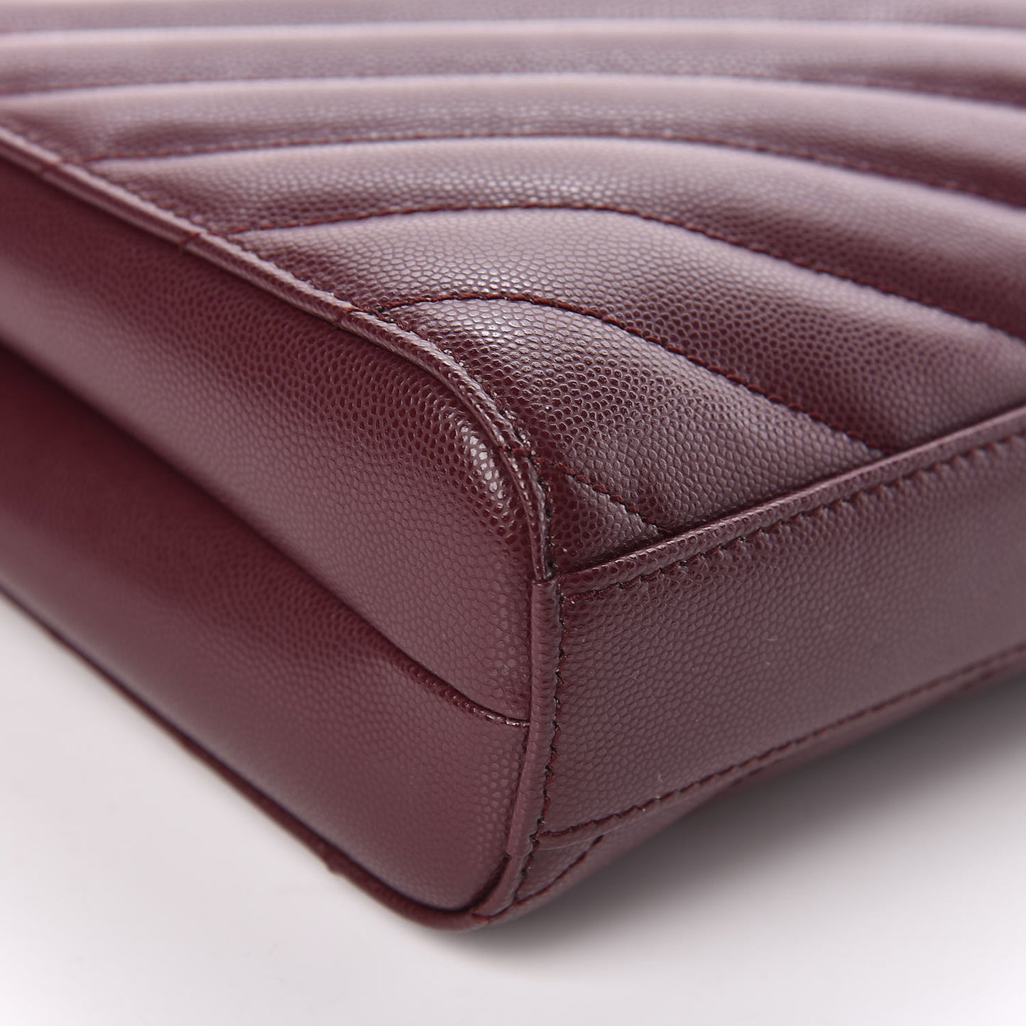 Grain de Poudre Matelasse Chevron Small Tribeca Shopping Bag Garnet