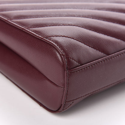 Saint Laurent Grain de Poudre Matelasse Chevron Small Tribeca Shopping Bag Garnet 5 of 10