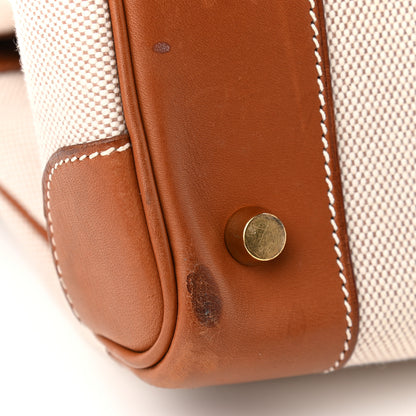 Hermes Toile Barenia Birkin 35 Fauve 9 of 17