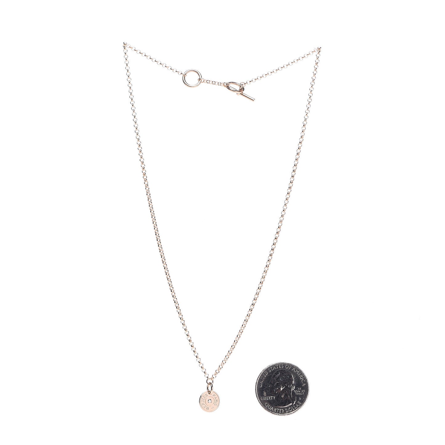 18K Rose Gold Diamond Gambade Clou de Selle Necklace
