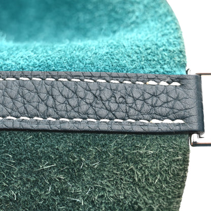 Hermes Taurillon Clemence Casaque Picotin Lock  18 MM Vert Bosphore Deep Bleu 7 of 10