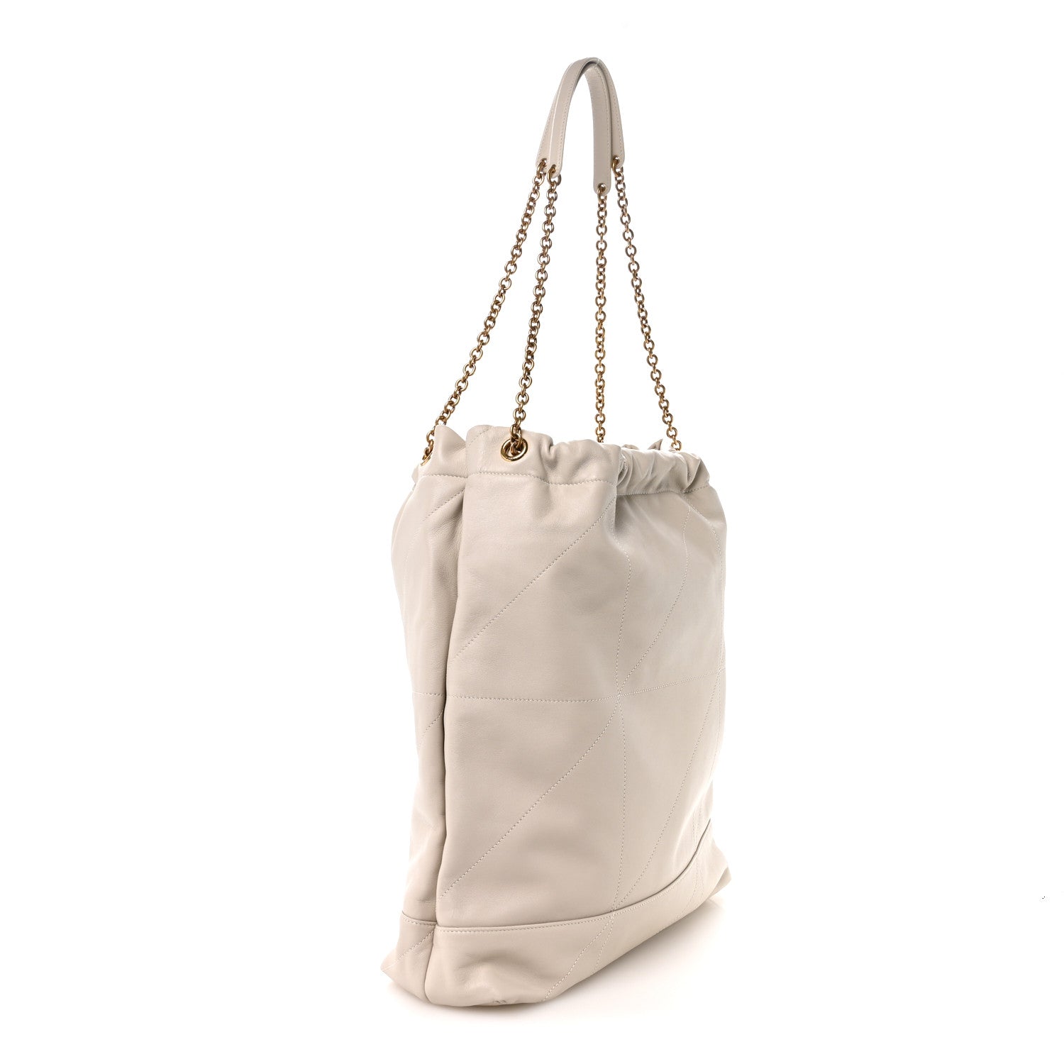 Saint Laurent Lambskin Matelasse Monogram Large Jamie Pochon Blanc Vintage 4 of 11