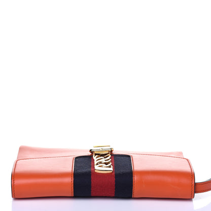 Gucci Calfskin Small Sylvie Wristlet Clutch Orange 11 of 12
