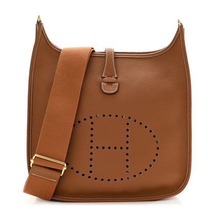 Hermes Taurillon Clemence Evelyne III PM Gold 1 of 11
