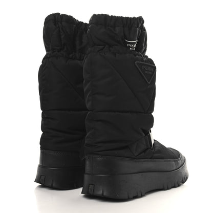 Prada Re-Nylon Gabardine Rubber Triangle Logo Mens Padded Snow Boots 8.5 Black 4 of 7