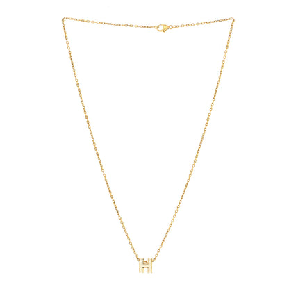 Hermes Lacquered Rose Gold Mini Pop H Pendant Necklace White 3 of 6