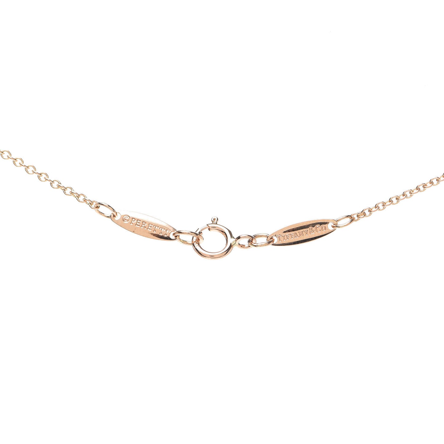 18K Rose Gold Diamond .09ct Elsa Peretti Diamonds by the Yard Pendant Necklace