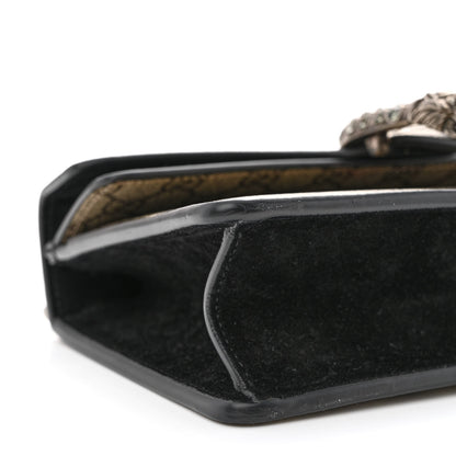 Gucci GG Supreme Monogram Suede Crystal Small Dionysus Shoulder Bag Beige Ebony Black 9 of 10