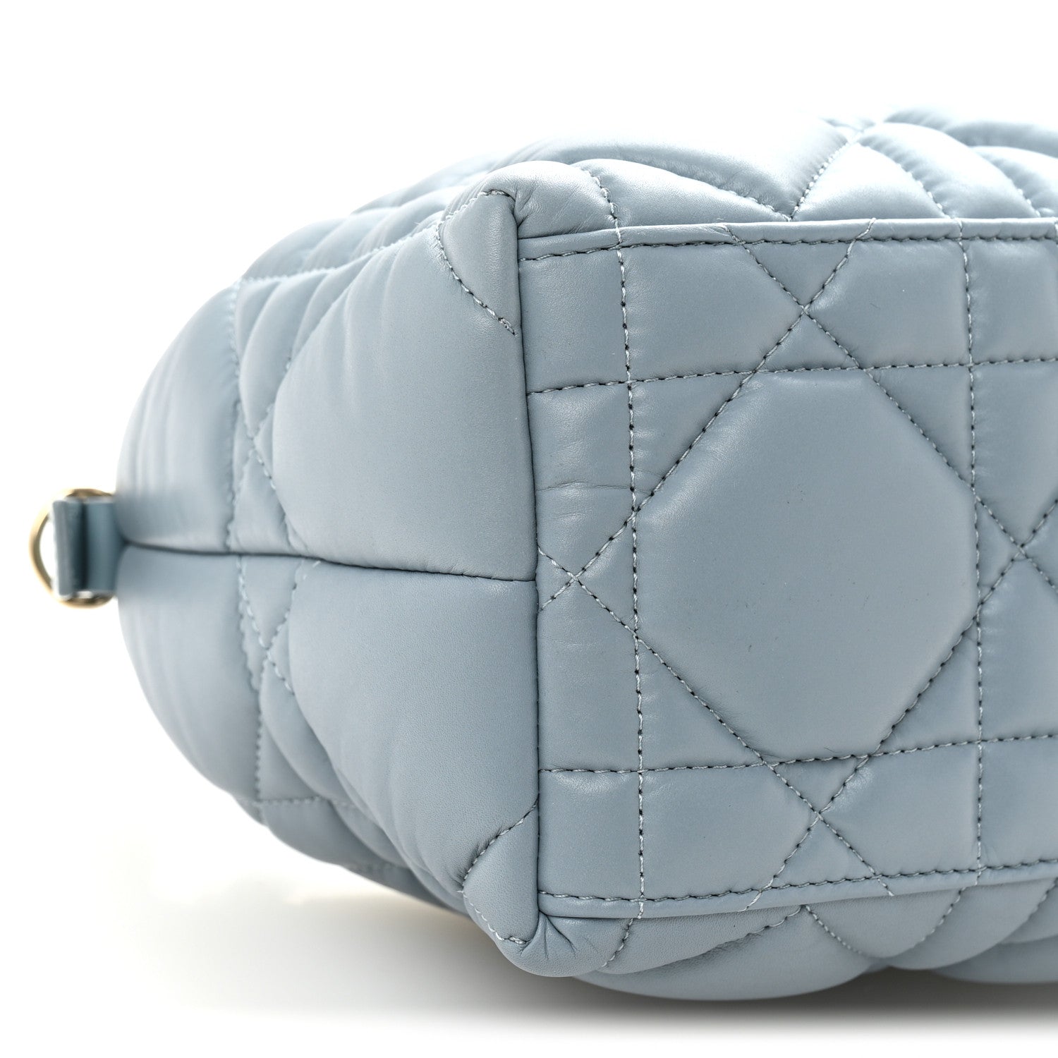 Christian Dior Calfskin Macrocannage Small Diortravel Nomad Pouch Bracing Blue 9 of 10