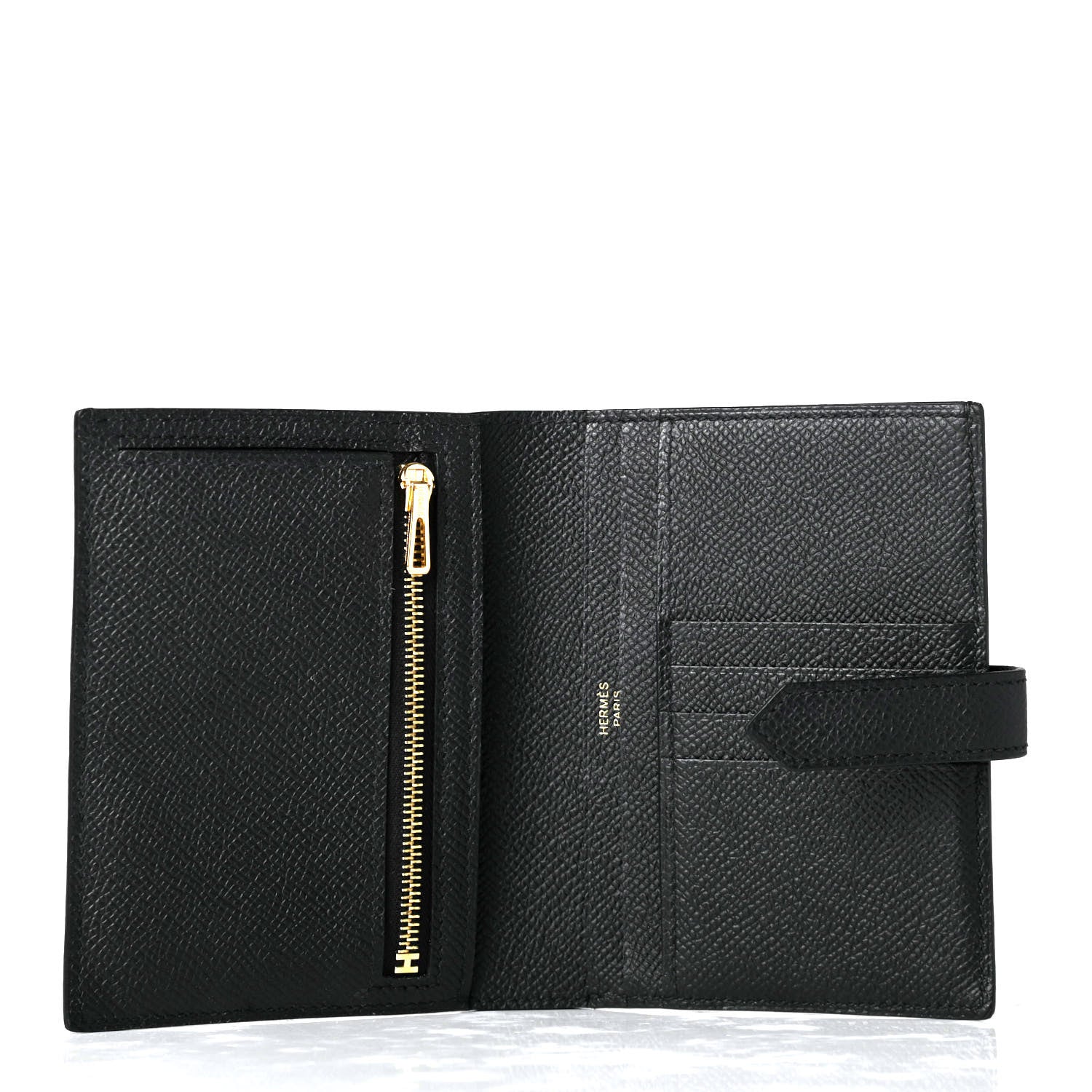 Hermes Epsom Bearn Compact Wallet Black 5 of 8