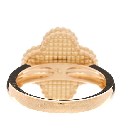 Van Cleef & Arpels 18K Yellow Gold Diamond Mother of Pearl Vintage Alhambra Ring 52 6 3 of 5