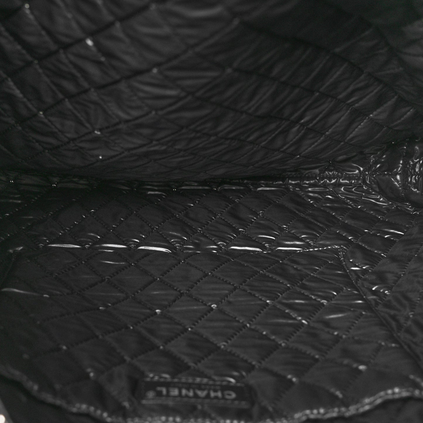 Nylon Cat Emoticon Tote Navy Silver