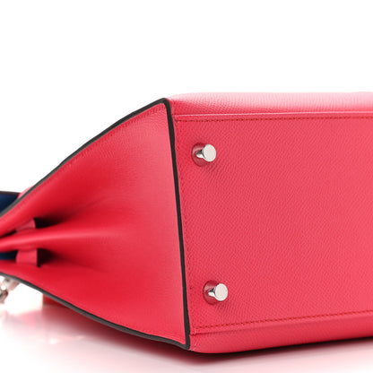 Hermes Epsom Casaque Kelly Sellier 28 Rouge Coeur Rose Extreme Bleu Zanzibar 9 of 10