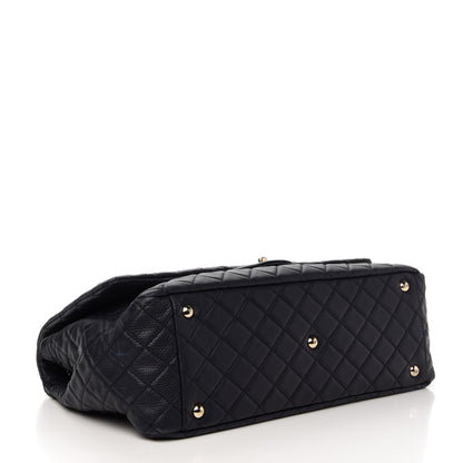 Chanel Calfskin Quilted XXL Travel Flap Bag Navy 4 of 10