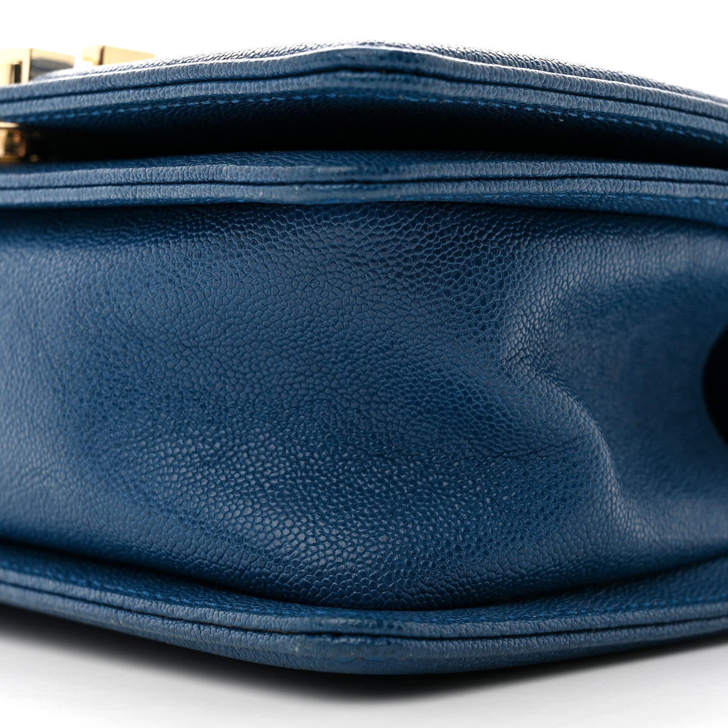 Chanel Caviar Chevron Quilted Small Boy Flap Dark Blue 10 of 12