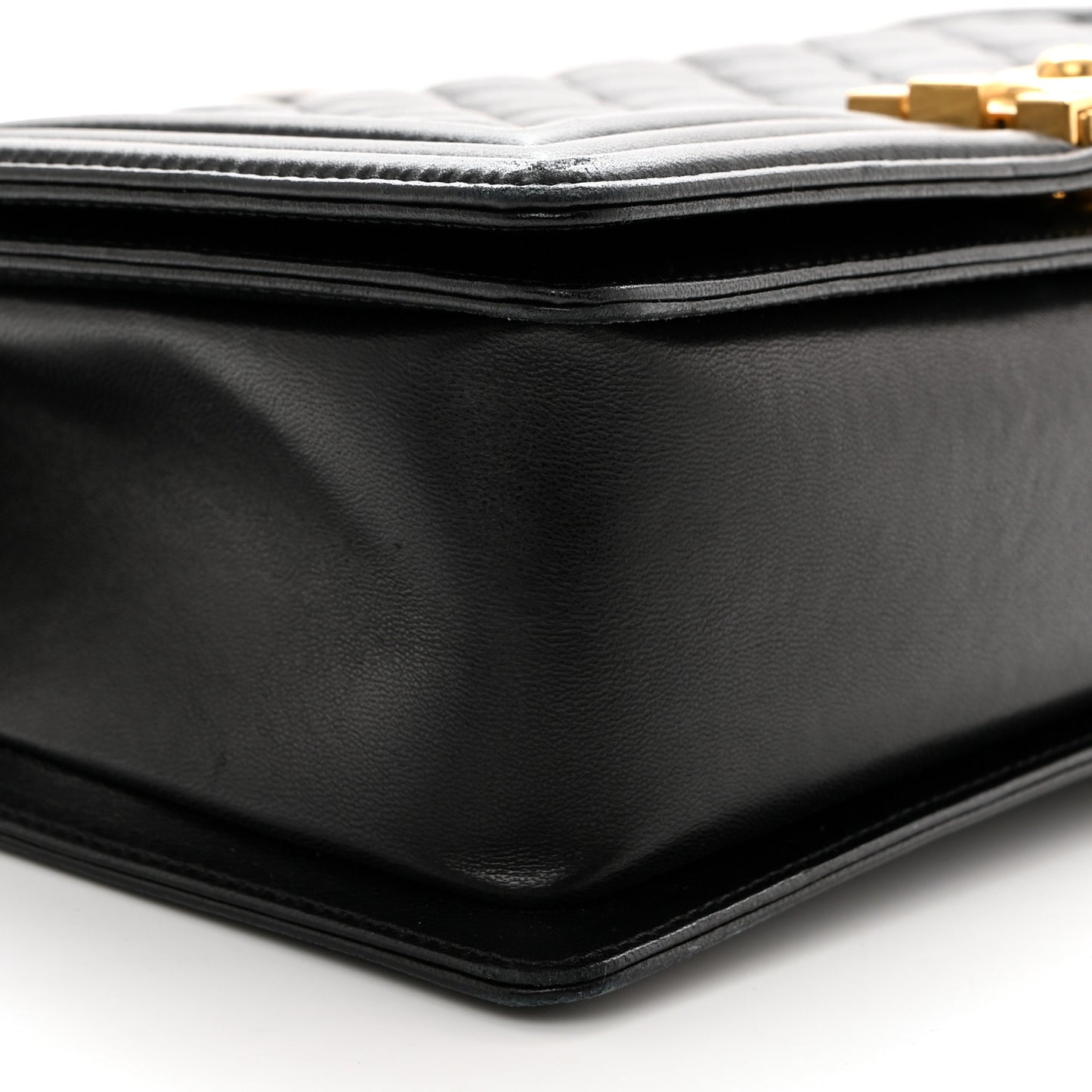 Lambskin Quilted Medium Boy Flap Black