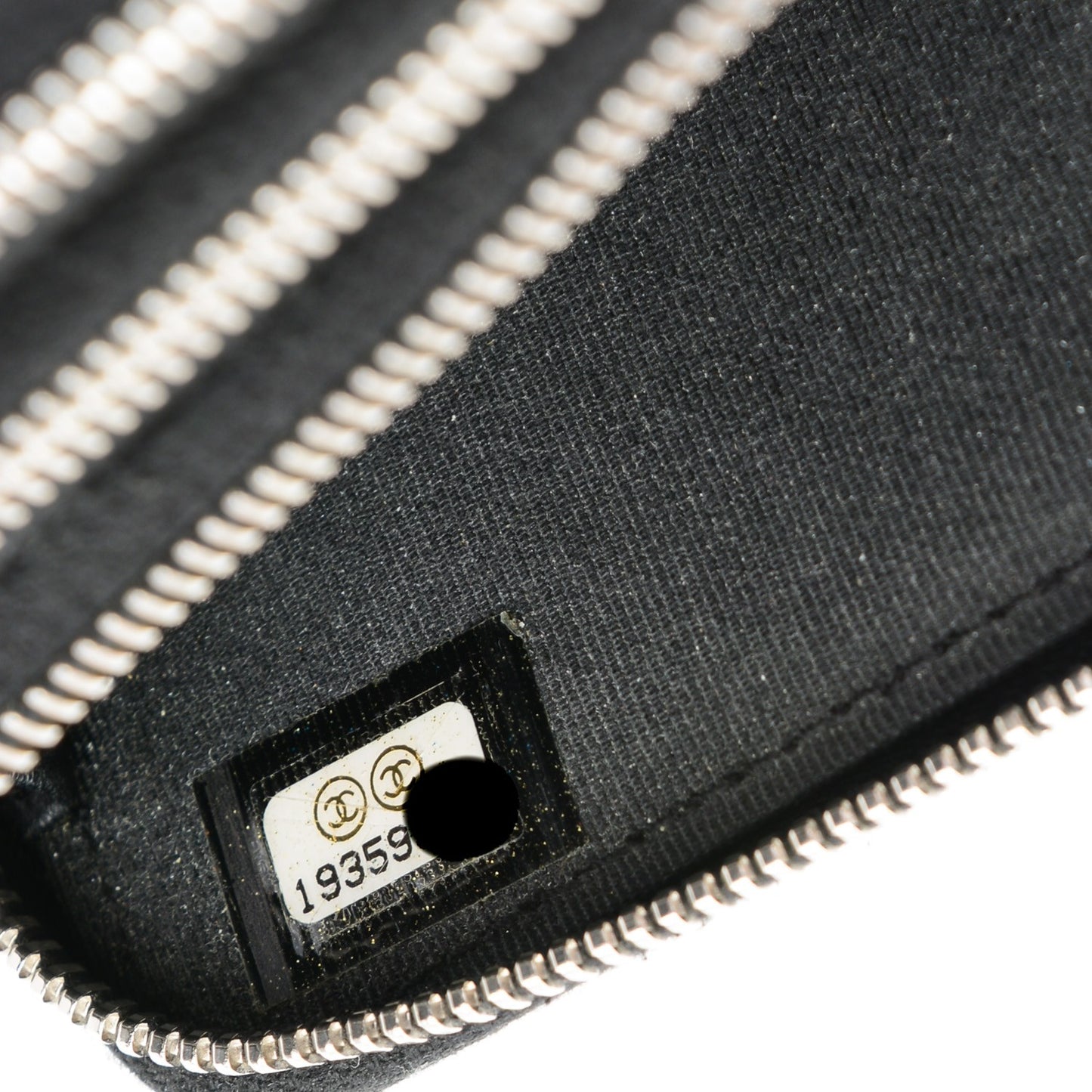Patent Calfskin Quilted Zip Around Phone Holder Black