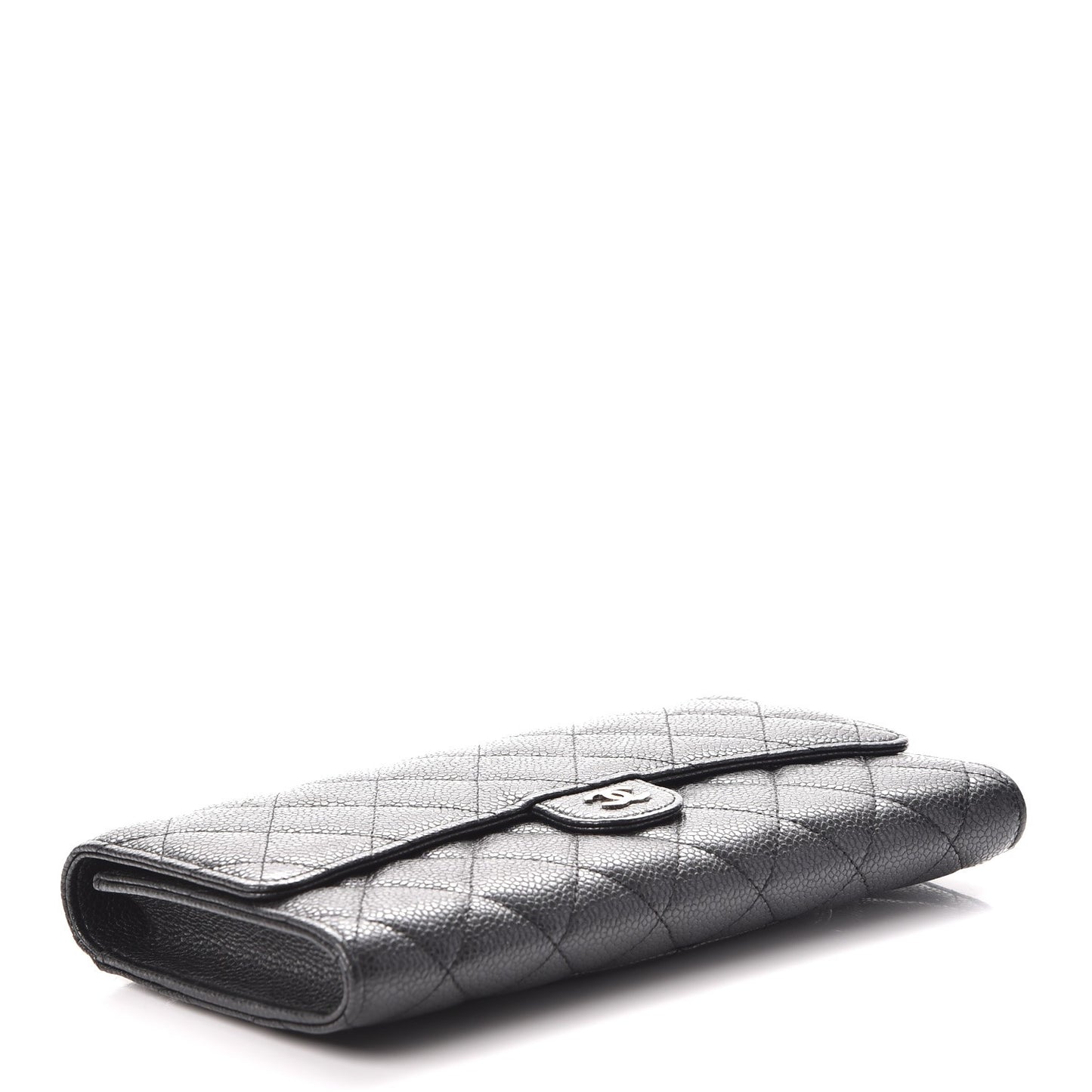 Caviar Quilted Travel Wallet Black