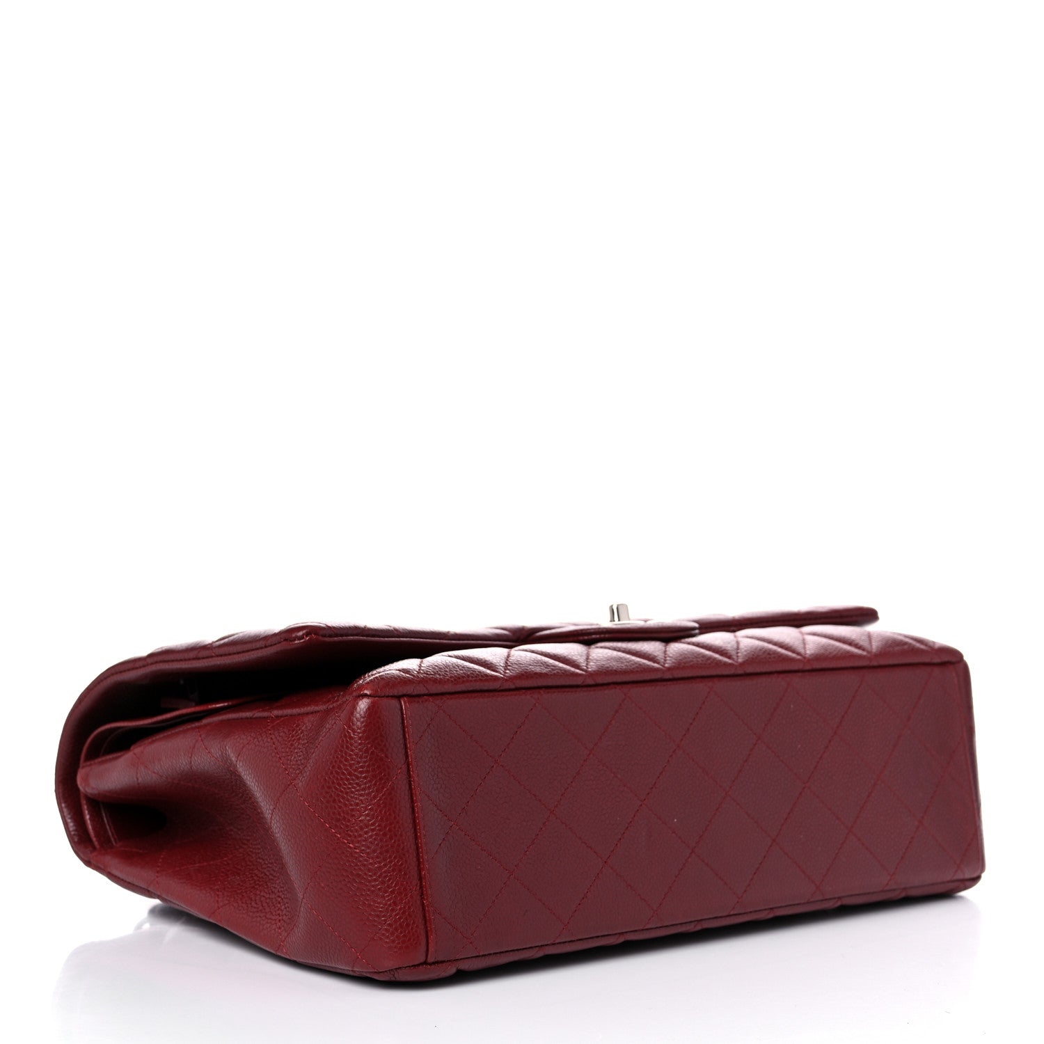 Chanel Caviar Quilted Maxi Double Flap Dark Red 4 of 16