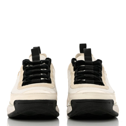 Chanel Velvet Calfskin Mixed Fibers CC Sneakers 39 Ivory Black 2 of 9