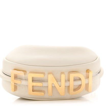 Fendi Vitello Grace Matte Nano Fendigraphy Hobo Charm White Ice 11 of 11