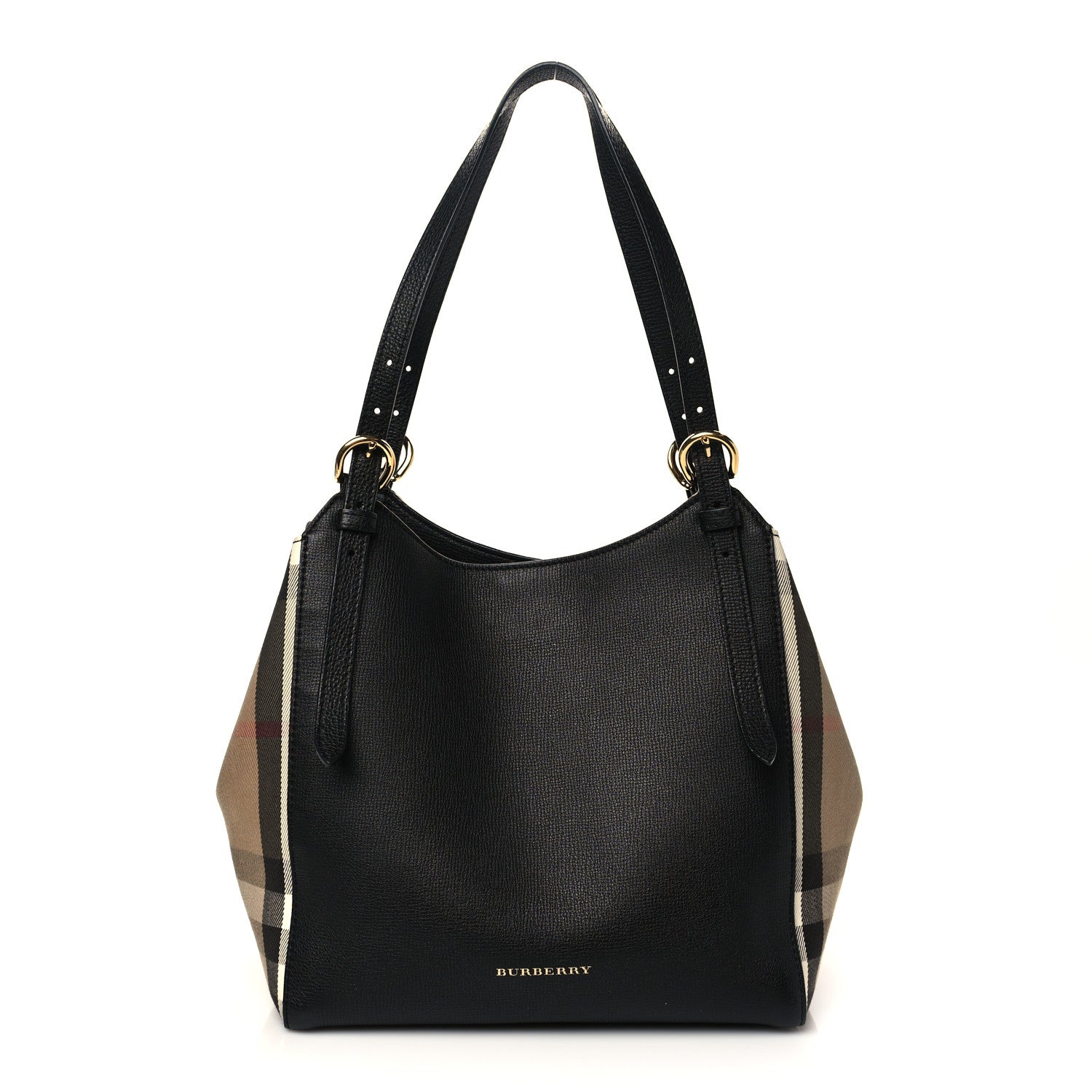 Burberry Grainy Calfskin House Check Small Canterbury Black 1 of 6