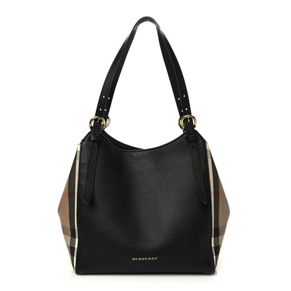 Burberry Grainy Calfskin House Check Small Canterbury Black 1 of 6