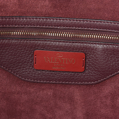 Valentino Garavani Grained Calfskin Small Rockstud Shoulder Tote Rubin 6 of 12