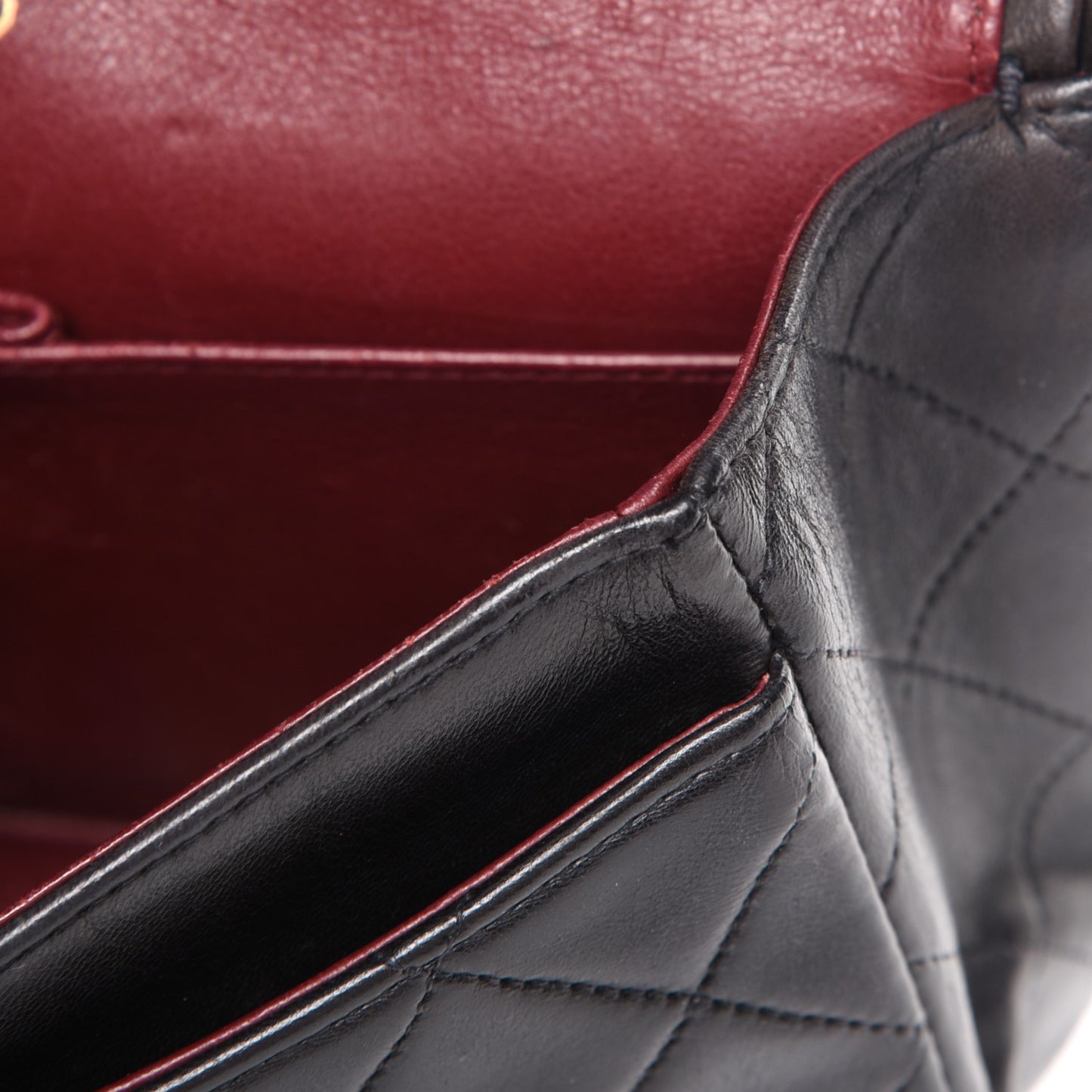 Lambskin Quilted Small Double Flap Black