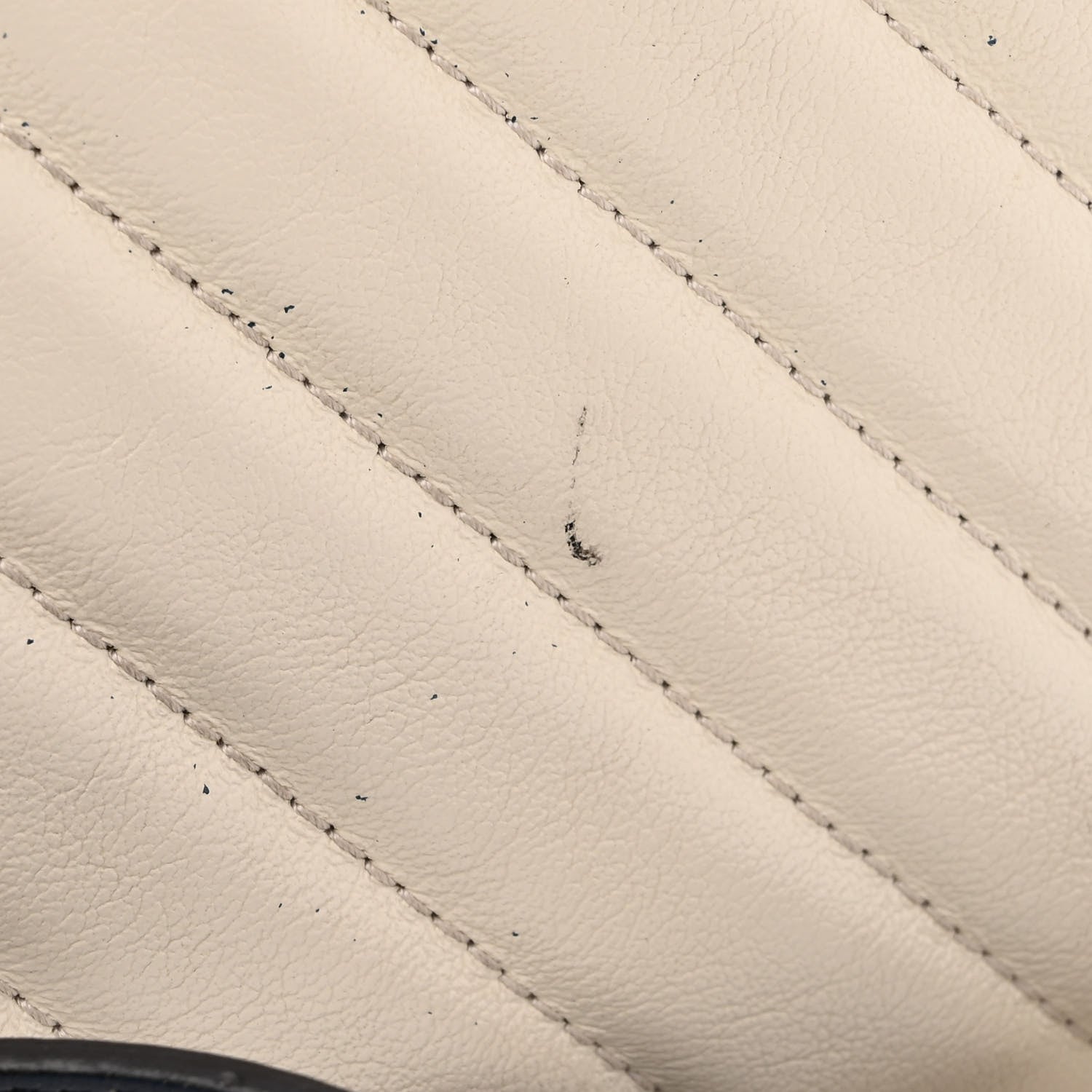Gucci Vintage Effect Calfskin Matelasse Diagonal Small Torchon GG Marmont Chain Shoulder Bag Mystic White Blue Agata 14 of 20