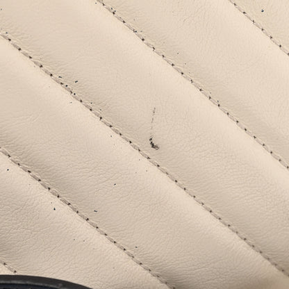 Gucci Vintage Effect Calfskin Matelasse Diagonal Small Torchon GG Marmont Chain Shoulder Bag Mystic White Blue Agata 14 of 20