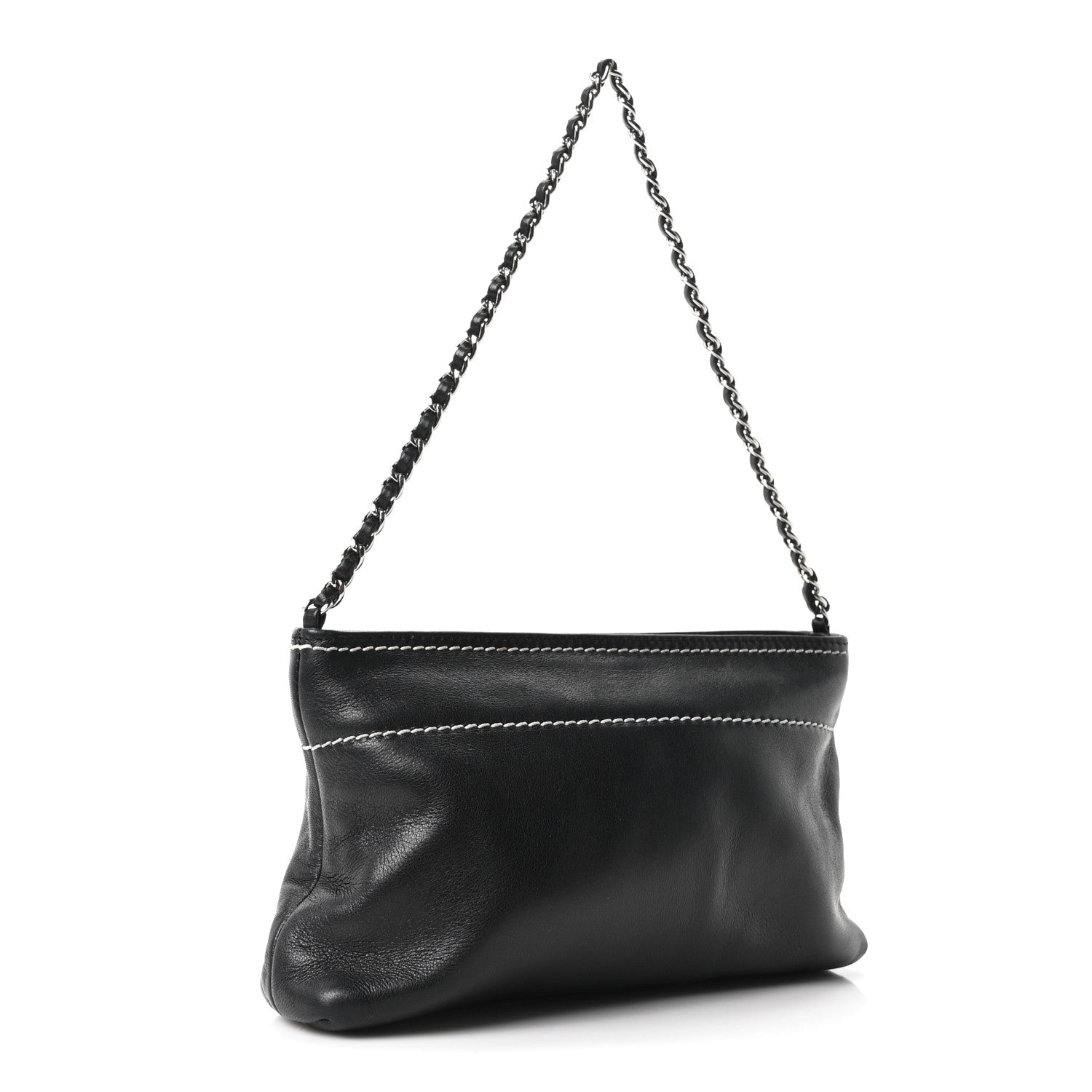 Chanel Lambskin Lax Pochette Black 3 of 10