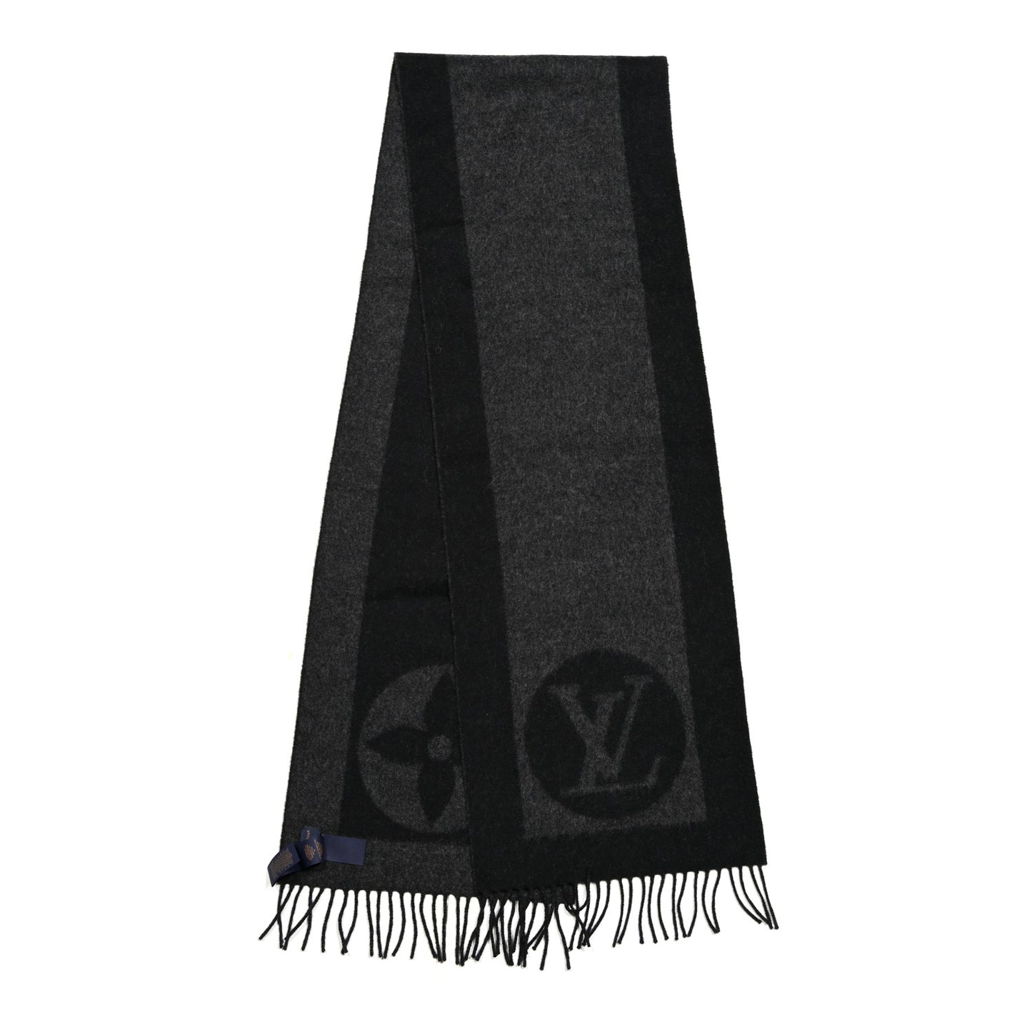 Lambswool Angora Cardiff Scarf Black Grey