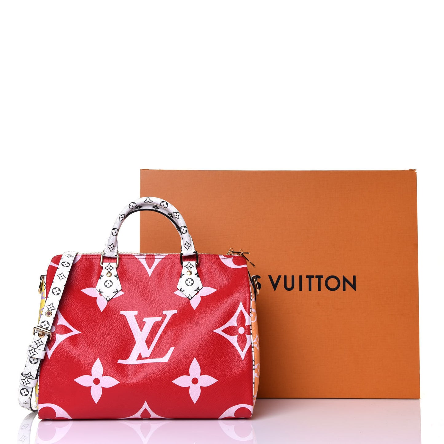 Monogram Giant Speedy Bandouliere 30 Rouge