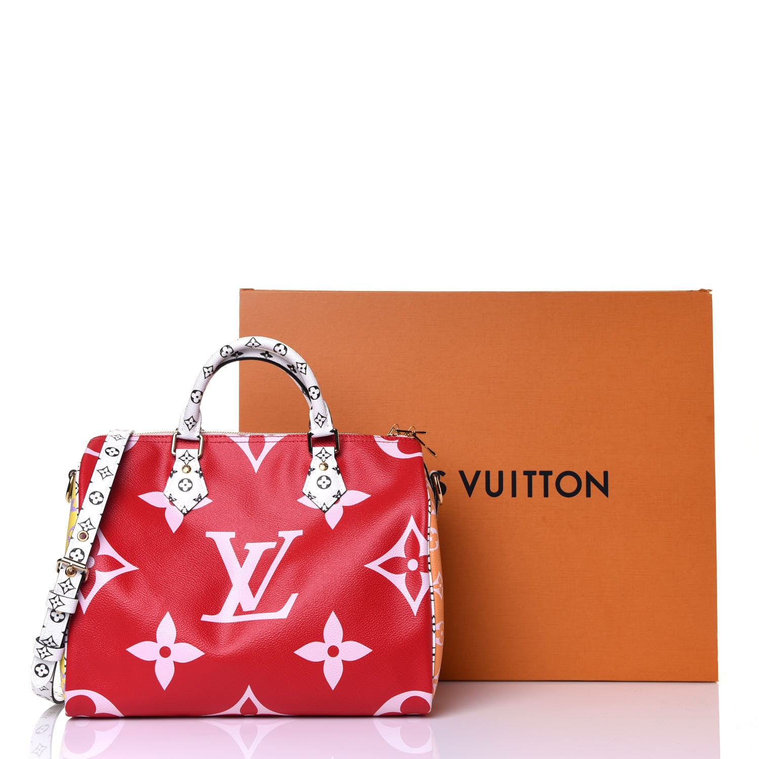 Louis Vuitton Monogram Giant Speedy Bandouliere 30 Rouge 13 of 13