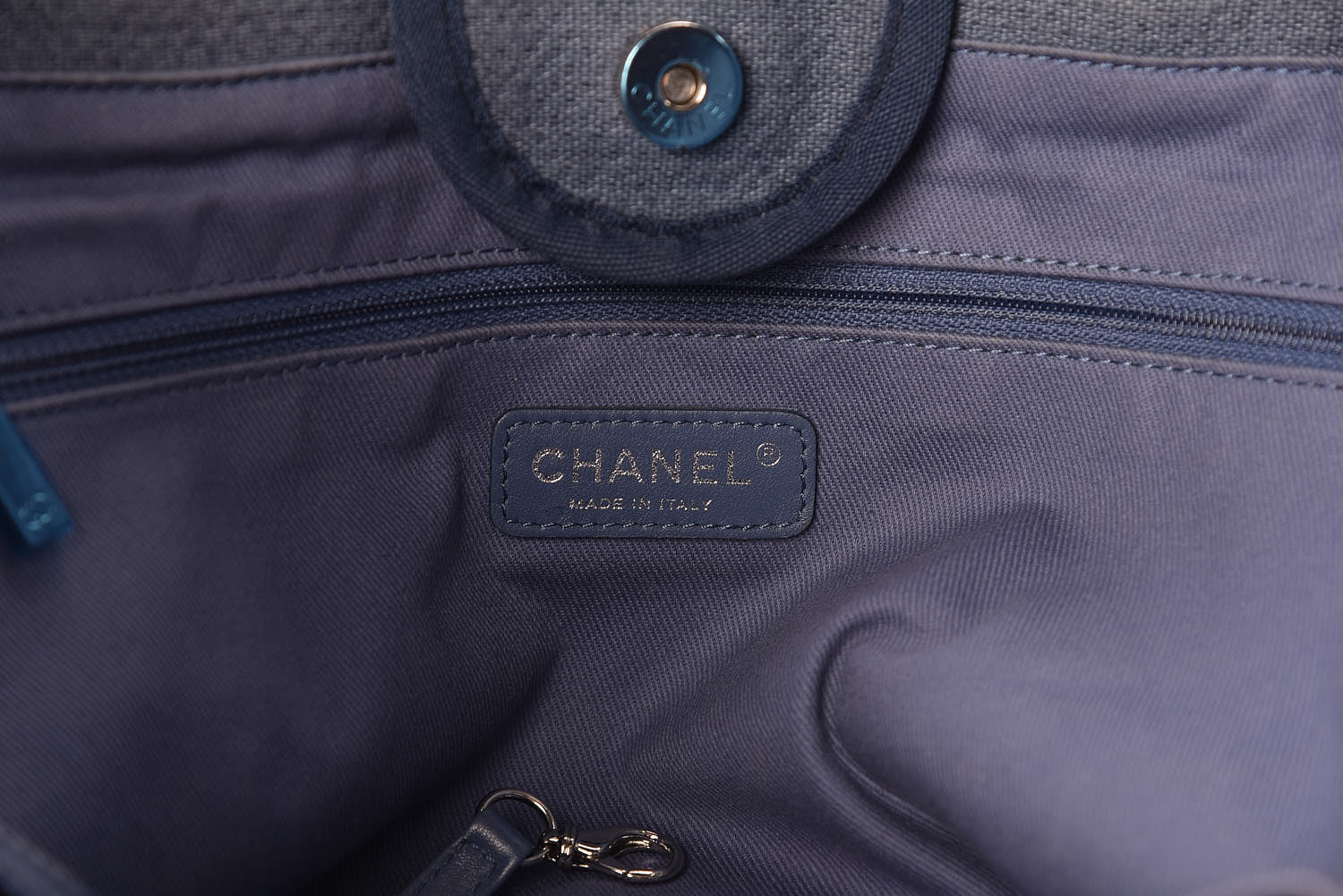 Chanel Canvas Large Deauville Tote Denim Blue 6 of 14