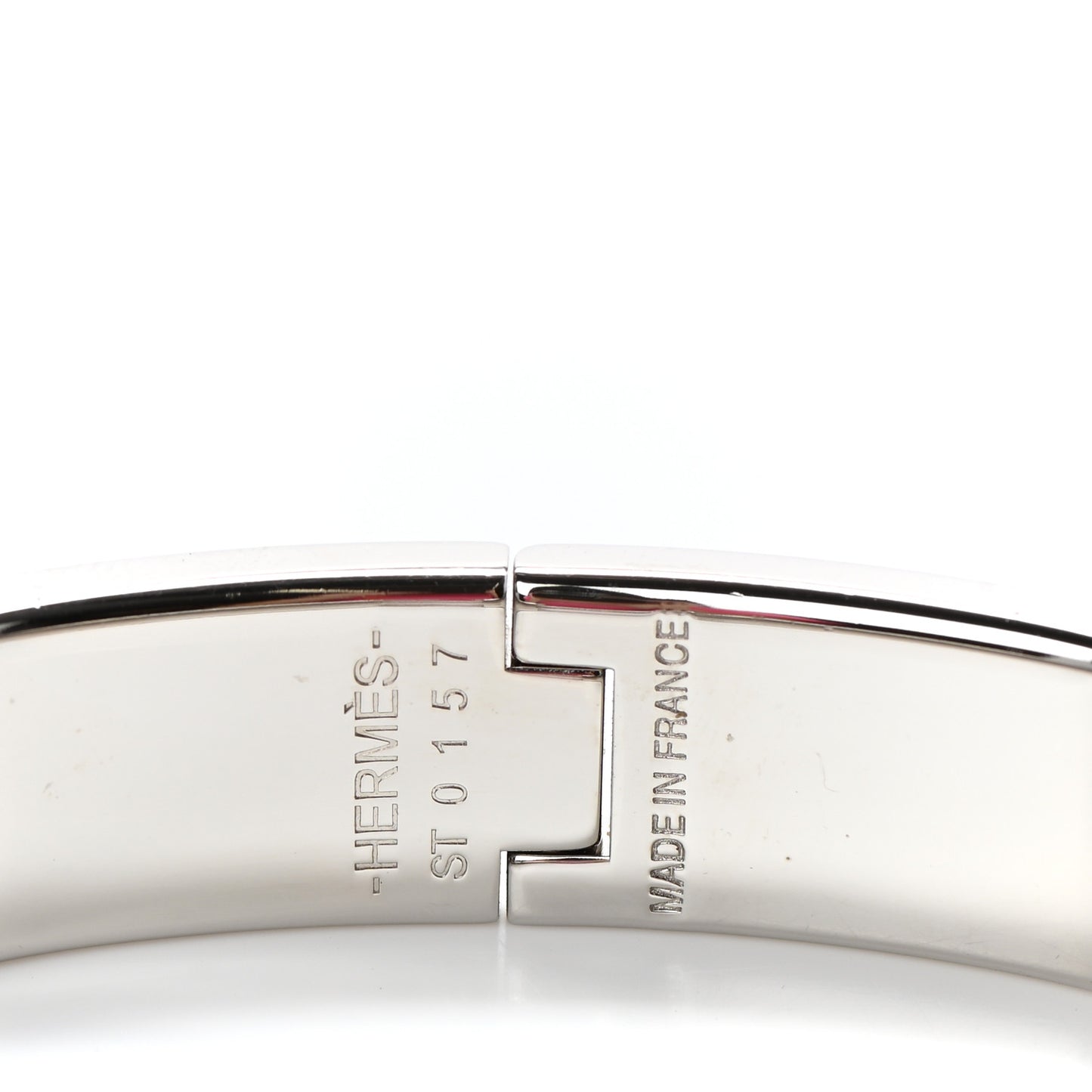 Enamel Narrow Clic Clac H Bracelet PM White