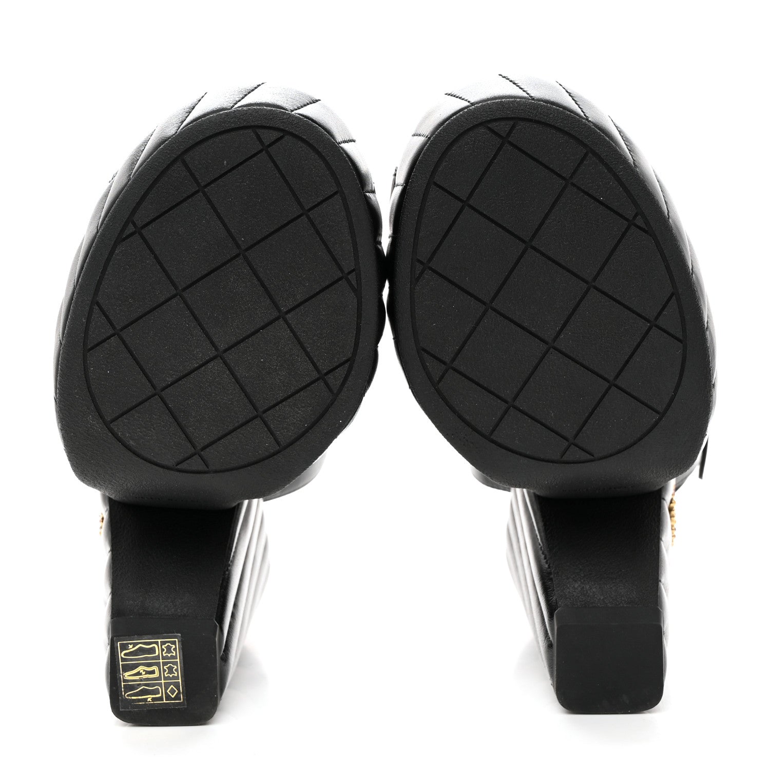 Chanel Shiny Lambskin Quilted Platform Sandals 39.5 Black 5 of 9