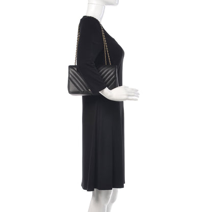 Chanel Calfskin Chevron Quilted Statement Flap Black 2 of 13