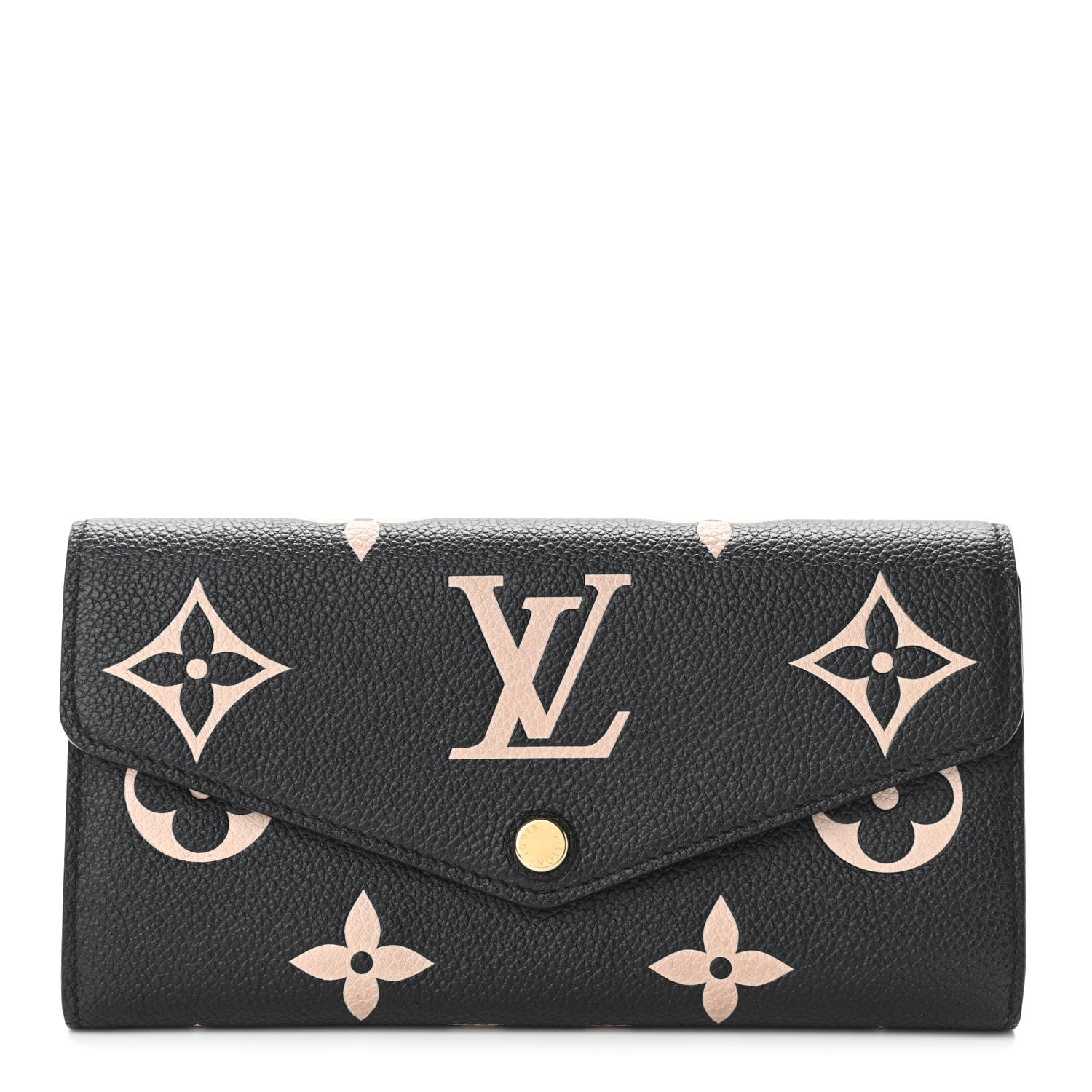 Louis Vuitton Monogram Empreinte Giant Sarah Wallet Black Beige 1 of 6