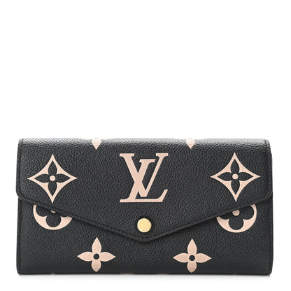 Louis Vuitton Monogram Empreinte Giant Sarah Wallet Black Beige 1 of 6