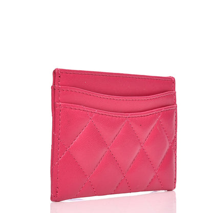 Chanel Lambskin Quilted Card Holder Fuchsia 3 of 9