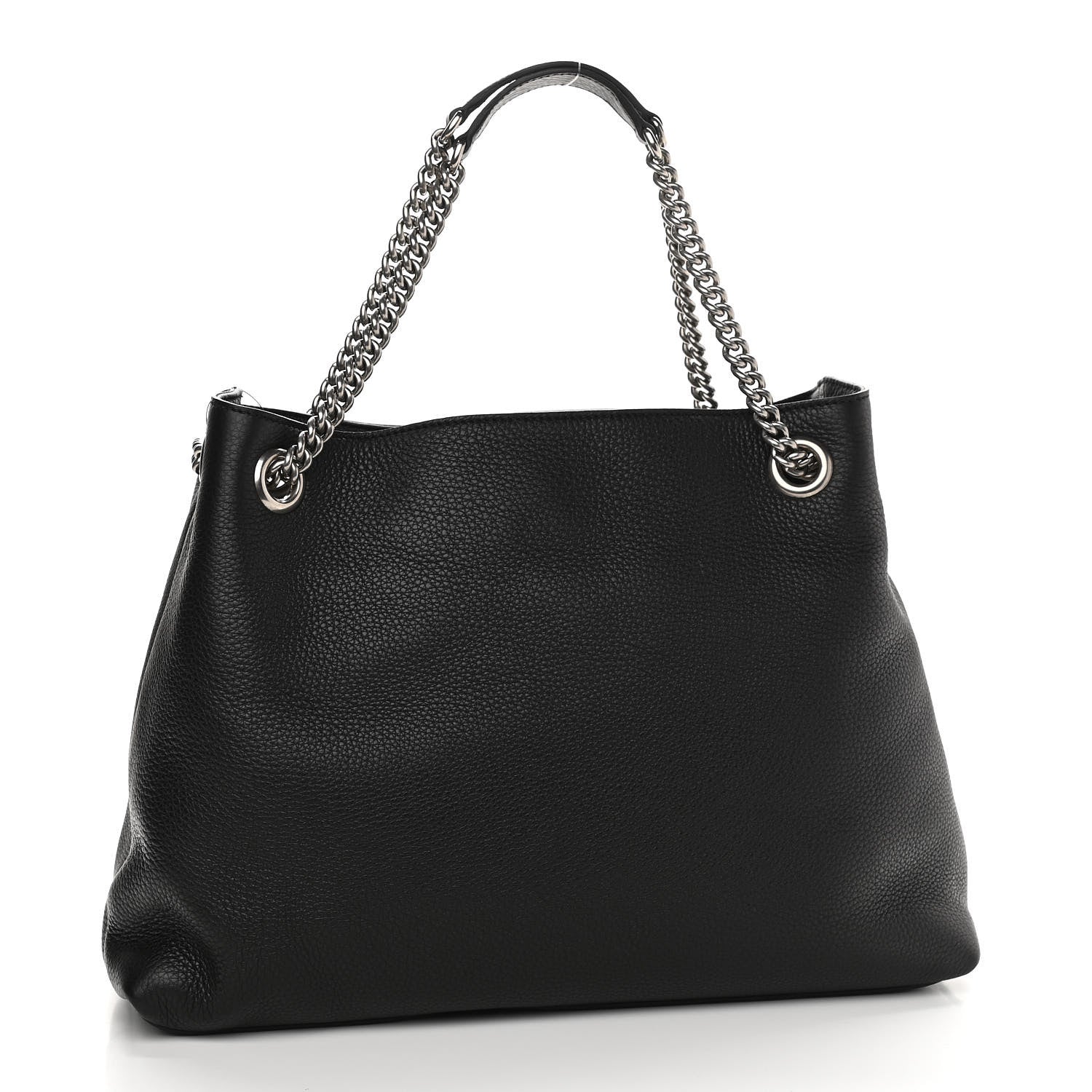 Gucci Pebbled Calfskin Studded Medium Soho Chain Shoulder Bag Black 3 of 11
